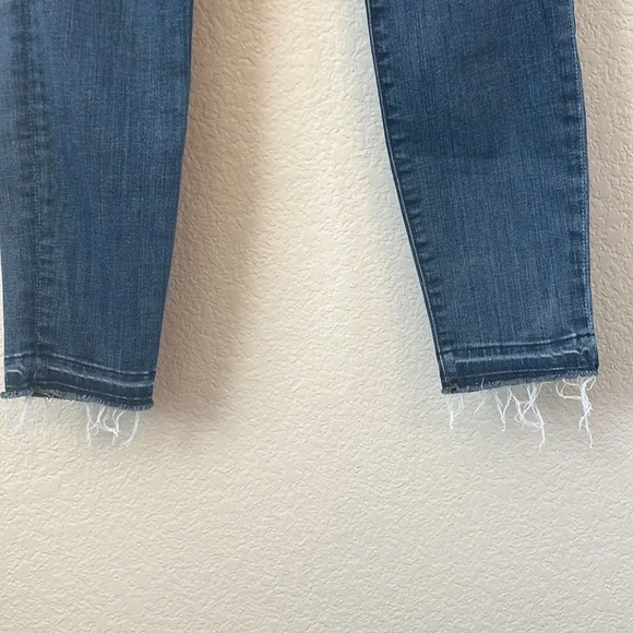 J Crew Denim Jean Pants 9 Inch High Rise Toothpick Distressed Blue size 27 - Picture 5 of 10